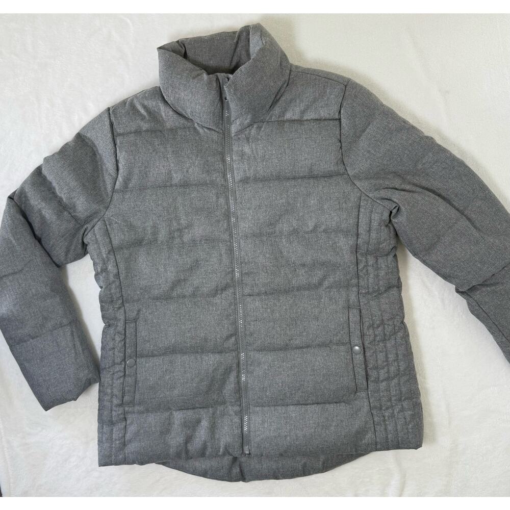 OLD NAVY Women Sz LG Puffer Jacket Warm Fleece Lined Soft Fabric Exterior Gray